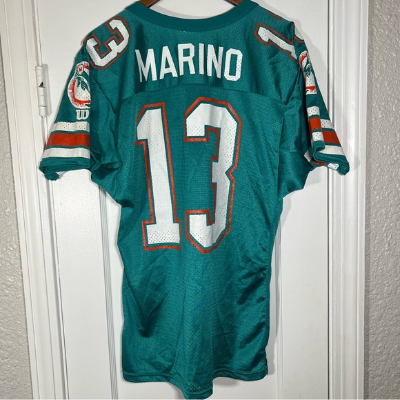 Vintage Wilson DAN MARINO Jersey Teal NFL Football Miami Dolphins - Picture 7 of 12